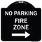 Signmission No Parking Fire Zone W/ Right Arrow Heavy-Gauge Aluminum Sign, 18" x 18", BW-1818-23672 A-DES-BW-1818-23672 - alternate 1